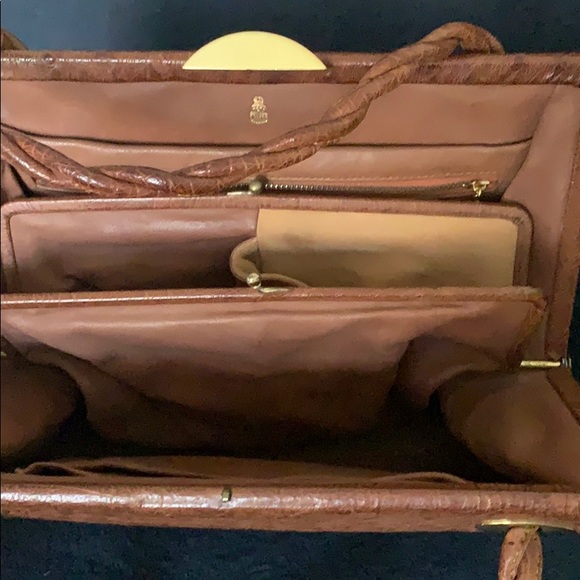 Mark Cross Brown Ostrich Leather Handbag - Picture 4 of 8